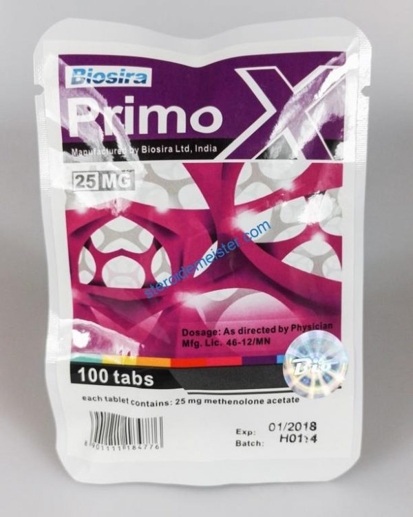 Primox Biosira (Methenolone Acetate) 100tabs (25mg / tab) 1