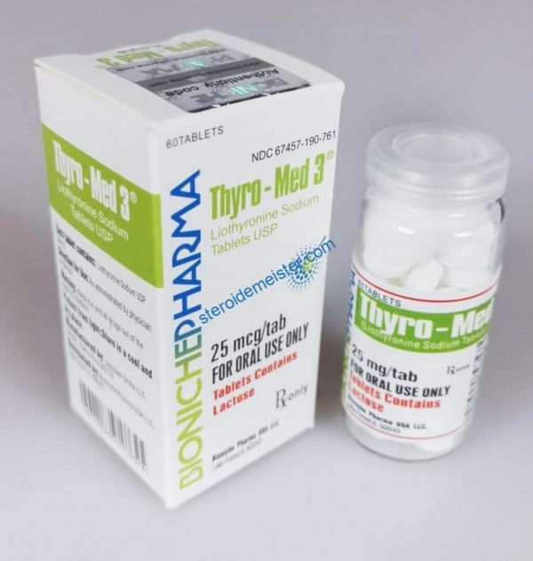 Thyro-Med 3 Bioniche Pharma (Liothyronine Sodium) 60tabs (25mcg/Tab) 1