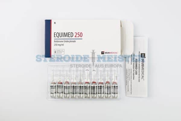 Equimed 250 (Boldenonundecylenat) von Deus Medical, 10 Ampullen mit 250mg/ml, für Muskelaufbau und Leistungssteigerung