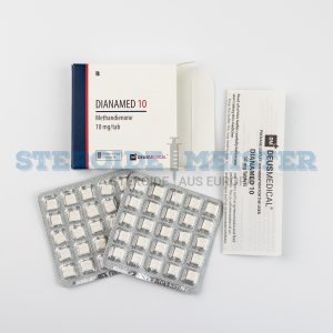 Dianamed 10 (Methandienon) von Deus Medical, 10 mg/Tablette, 50 Tabletten pro Packung, zur Förderung des Muskelwachstums und der Leistungssteigerung