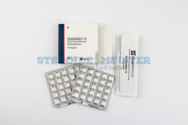 Dianamed 10 (Methandienon) von Deus Medical, 10 mg/Tablette, 50 Tabletten pro Packung, zur Förderung des Muskelwachstums und der Leistungssteigerung