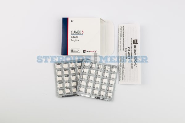 CIAMED 5 (Tadalafil) von Deus Medical, 5 mg/Tablette, 50 Tabletten pro Packung, zur Behandlung von erektiler Dysfunktion und zur Verbesserung der sexuellen Leistung