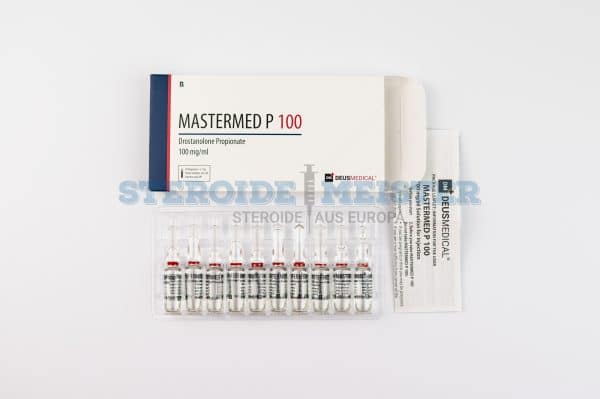 Mastermed P 100 (Drostanolonpropionat) von Deus Medical, 10 Ampullen mit 100mg/ml, für die Verbesserung der Muskeldefinition und -härte