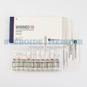 Winimed 50 (Stanozolol) von Deus Medical, 50mg/ml, 10 Ampullen, zur Förderung von Muskeldefinition und Leistungssteigerung