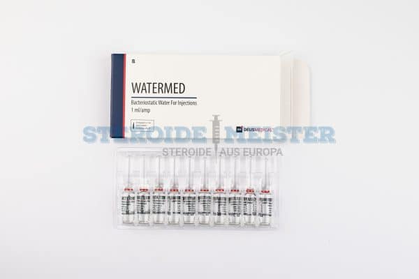 Watermed (Bakteriostatisches Wasser) von Deus Medical, 1ml pro Ampulle in einer Packung mit 10 Ampullen, ideal zur Verdünnung und Lösung von Injektionstherapeutika