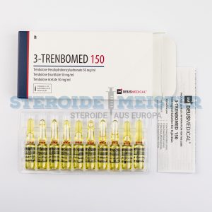 3-Trenbomеd 150 (Trenbolon-Mix) von Deus Medical, 150 mg/ml, zur Förderung von Muskelwachstum und Kraft, in einer Verpackung mit 10 ml.