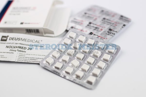 Nolvamed 20 (Tamoxifen-Zitrat) von Deus Medical, 20 mg/Tablette, ein selektiver Östrogenrezeptormodulator zur Behandlung von Östrogen-bedingten Nebenwirkungen