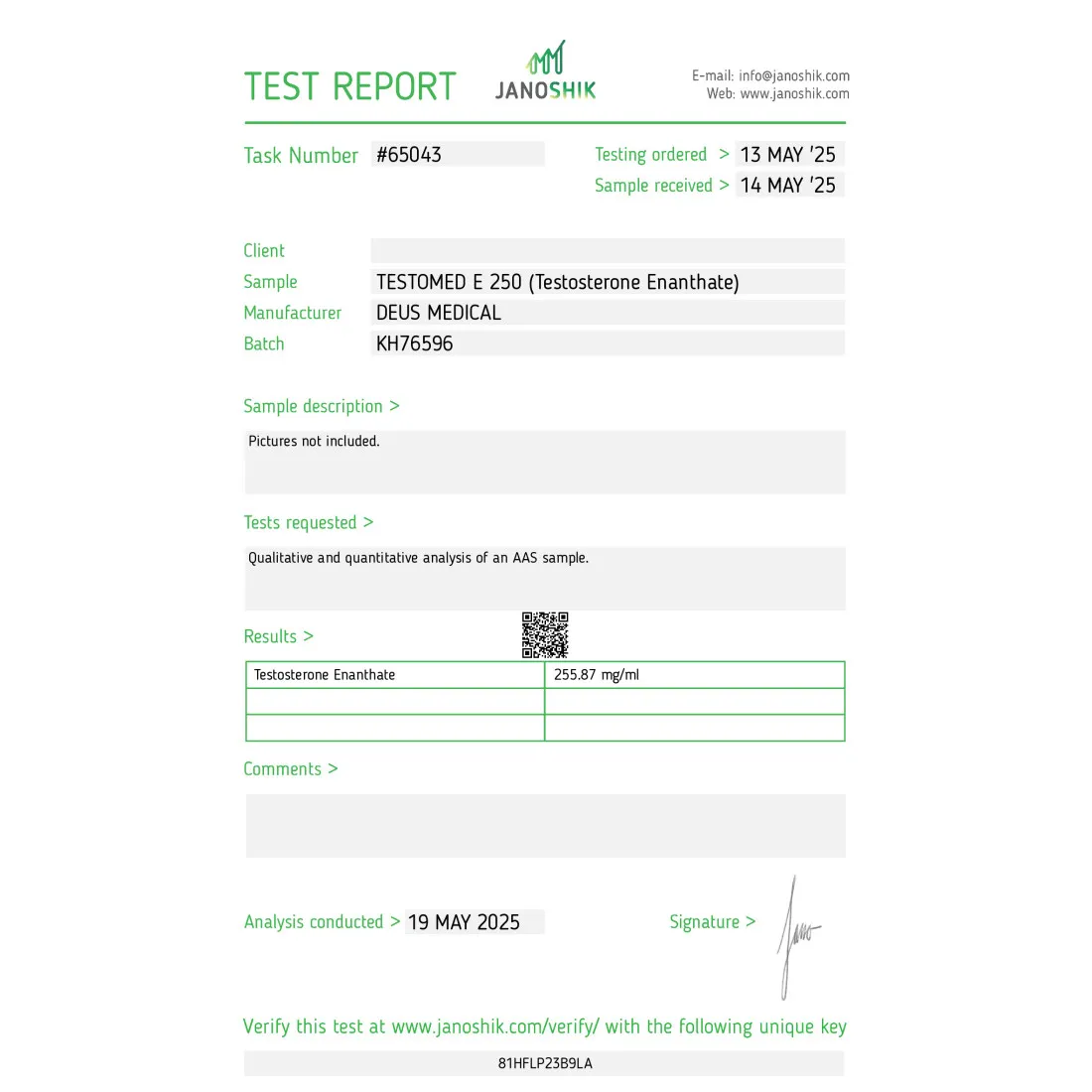 Testomed E 250 (Testosteron-Enanthat) Deus Medical 250mg/ml 10 Ampullen 3 Testomed E 250 (Testosteron-Enanthat) Deus Medical 250mg/ml 10 Ampullen – Bild 3