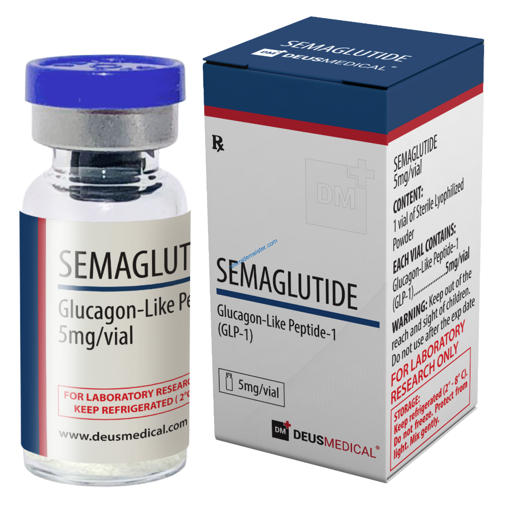 SEMAGLUTIDE PEPTIDE Deus Medical 1 SEMAGLUTIDE by Deus Medical, 5mg per vial, Glucagon-Like Peptide-1 (GLP-1), injectable peptide for type 2 diabetes treatment and weight management