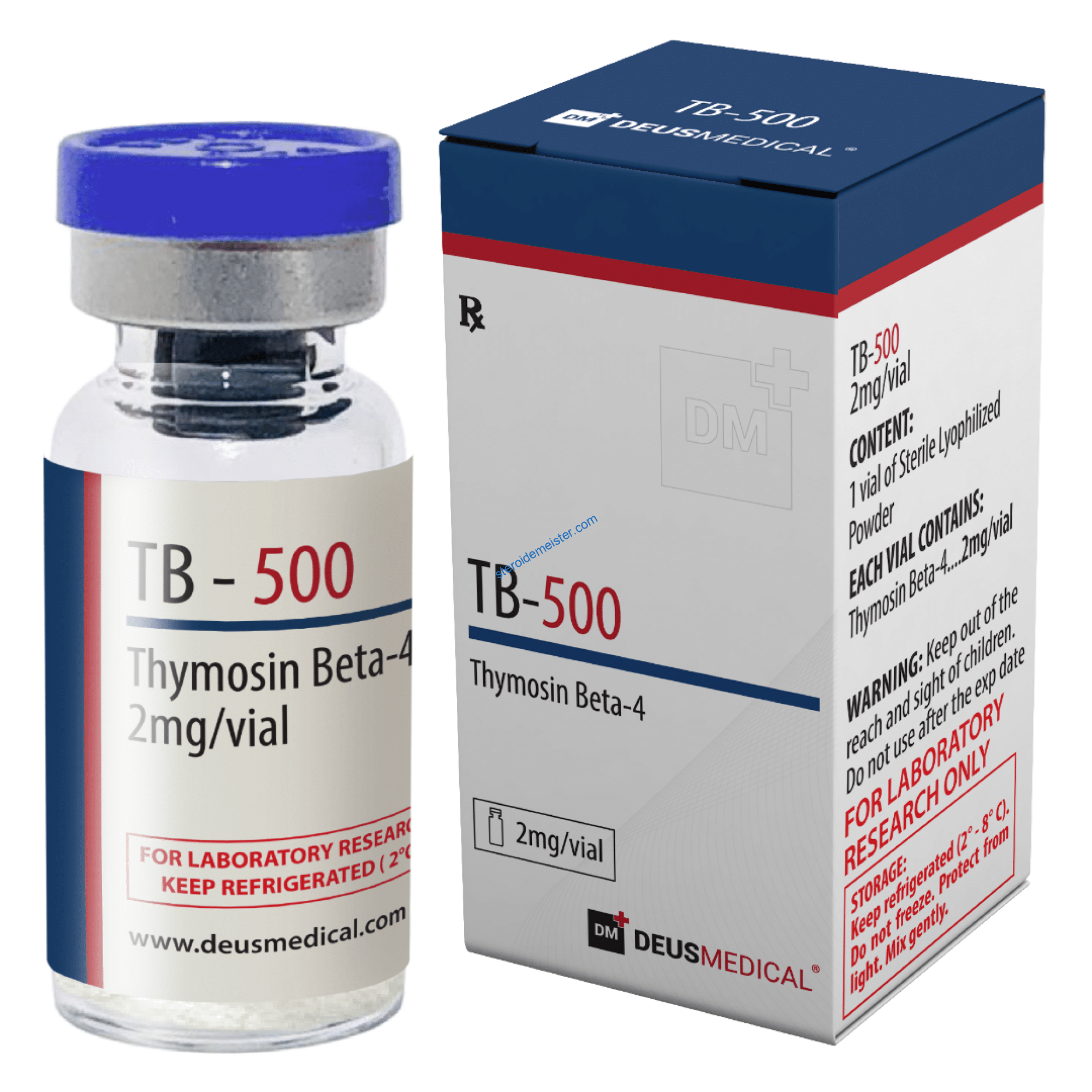 TB-500 PEPTIDE Deus Medical 1 TB-500 by Deus Medical, 2mg per vial, Thymosin Beta-4, injectable peptide for wound healing and tissue repair