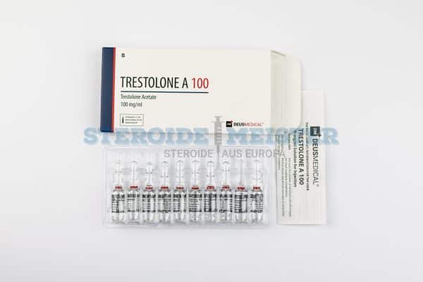 TRESTOLONE A 100 (Trestolone Acetate) von Deus Medical, 100 mg/ml, in einer 10 ml Flasche, geeignet für Anabolika-Zyklen zur Steigerung der Muskelmasse