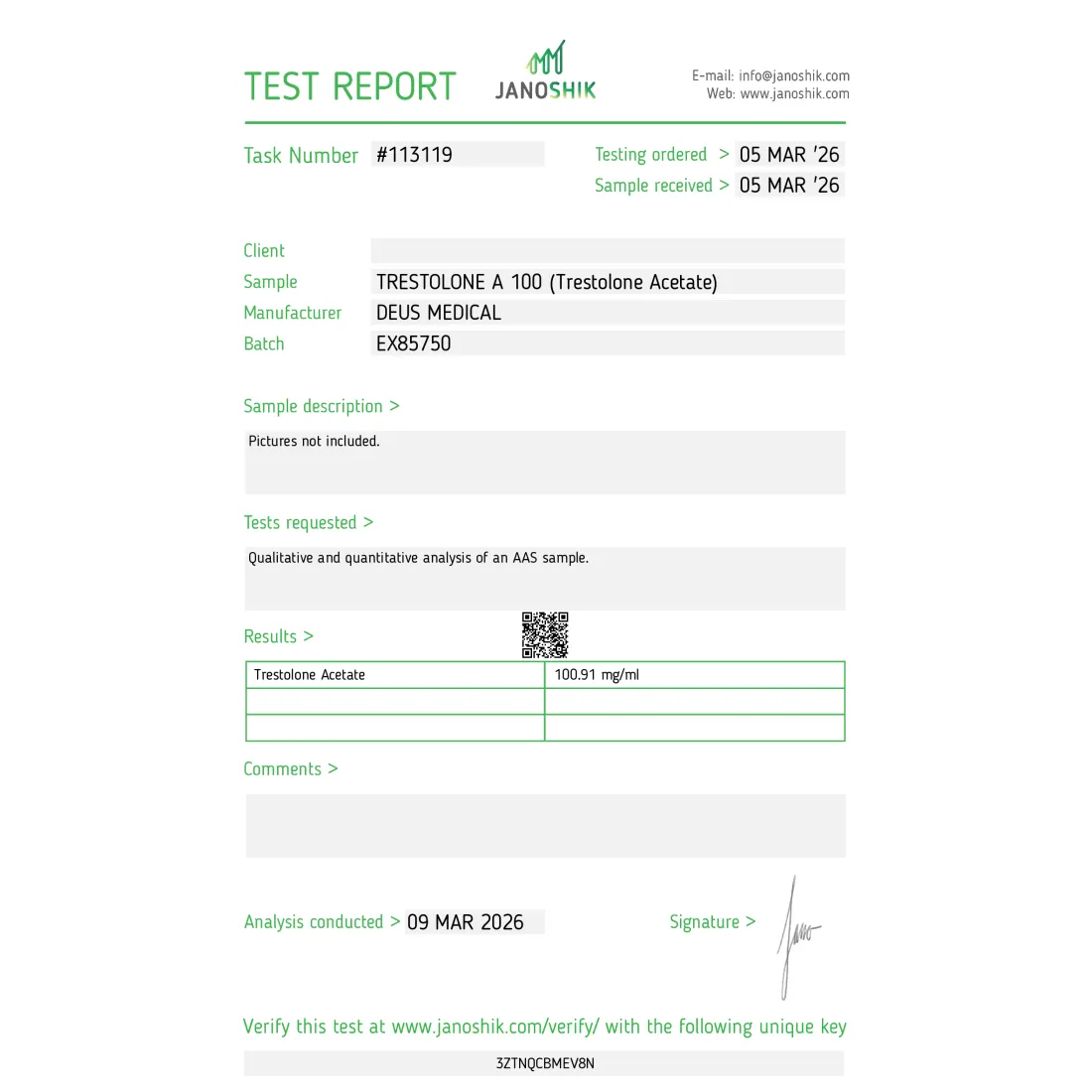TRESTOLONE A 100 (Trestolone Acetate) Deus Medical 3 TRESTOLONE A 100 (Trestolone Acetate) Deus Medical – Bild 3
