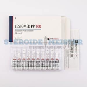 TESTOMED PP 100 (Testosterone Phenylpropionate) von Deus Medical, 100mg/ml, zur Unterstützung von Muskelaufbau und Leistungssteigerung.