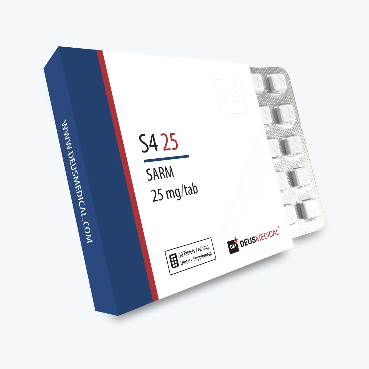 S4 25 (Andarine) Deus Medical 25mg/Tab 50 Tab – Packung mit Blister
