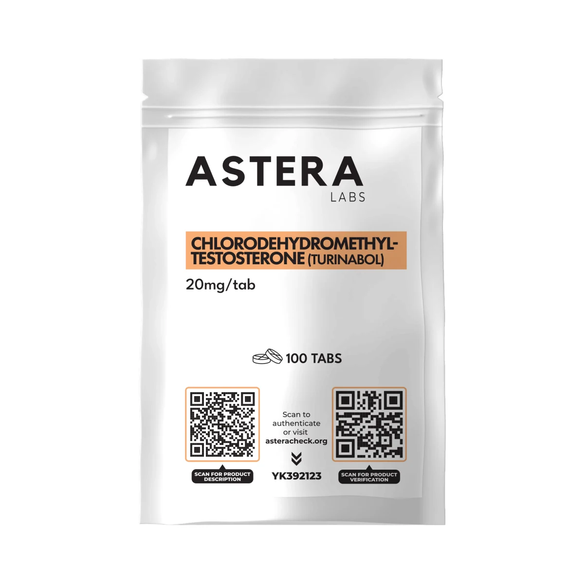 Chlorodehydromethyltestosteron (Turinabol) Astera Labs 100 Tabletten [20mg/tab] – Beutel