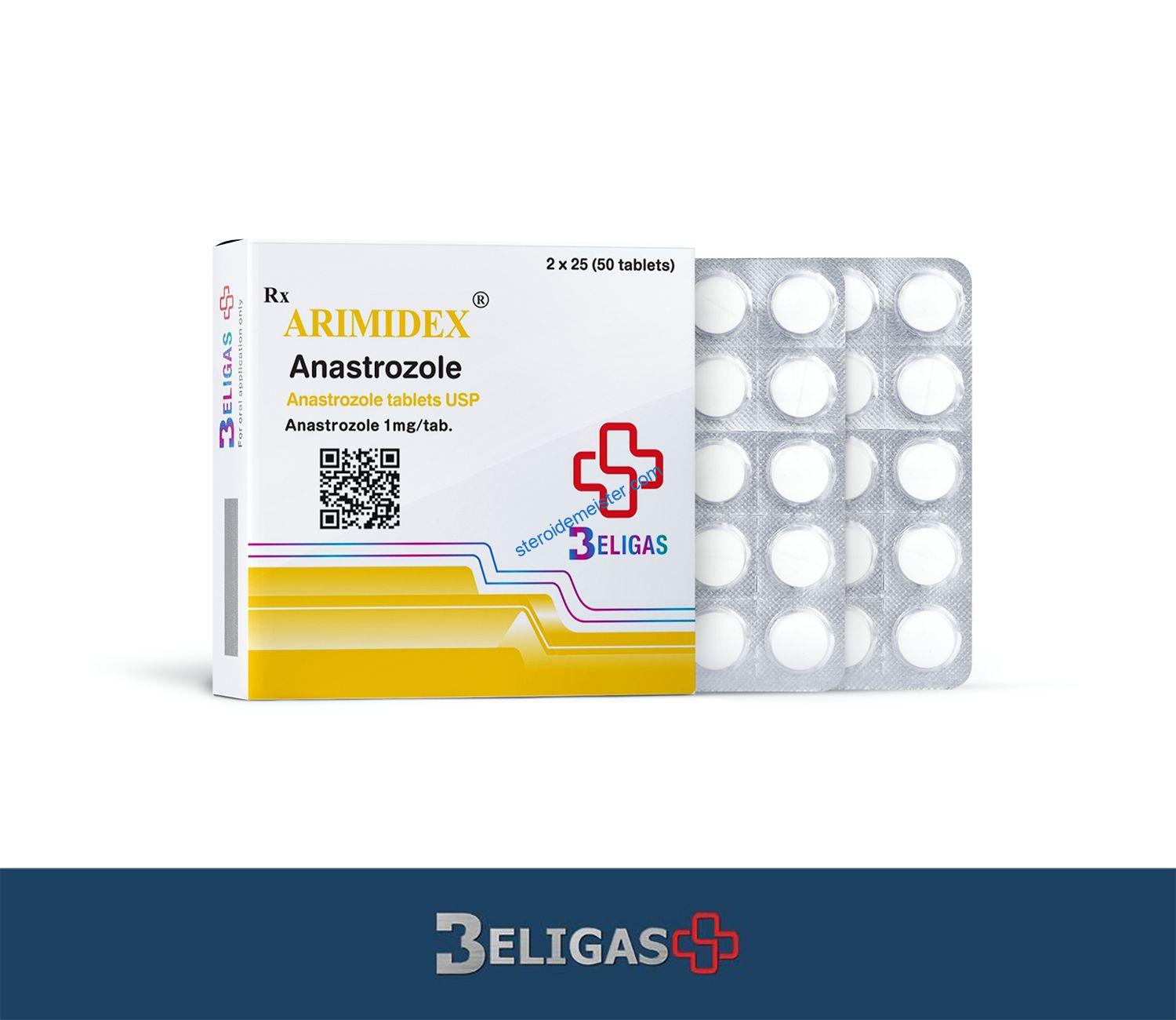 Arimidex (Anastrozole) Beligas 50 tabs (1mg/tab) 1 Arimidex (Anastrozole) Beligas 50 tabs (1mg/tab)