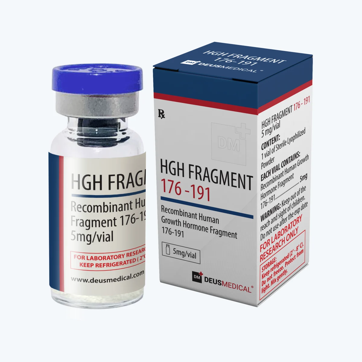 HGH FRAGMENT 176-191 HORMONE Deus Medical – Fläschchen mit Verpackung