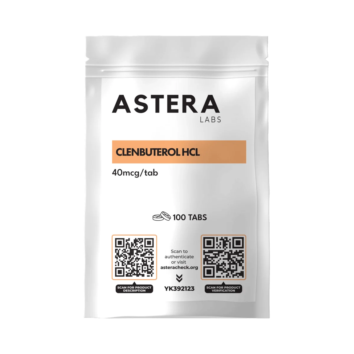 Clenbuterol HCL Astera Labs 100 Tabletten [40mcg/tab] – Beutel