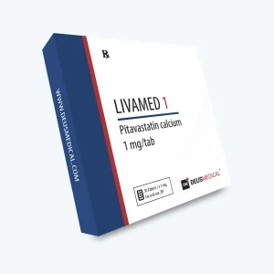 LIVAMED 1 (Pitavastatin Calcium) Deus Medical – Packung mit Blister