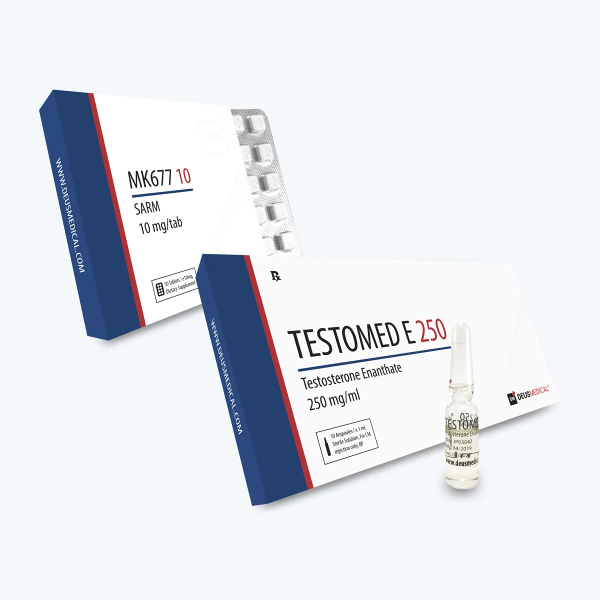MK677 & Test Bulking-Zyklus für Einsteiger-Deus Medical – enthaltene Produkte: MK677 10, Testomed E 250