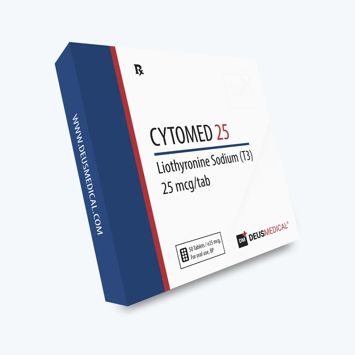 Cytomed 25 (Liothyronin Natrium (T3)) Deus Medical 2 Cytomed 25 (Liothyronin Natrium (T3)) Deus Medical – Vorderseite der Verpackung