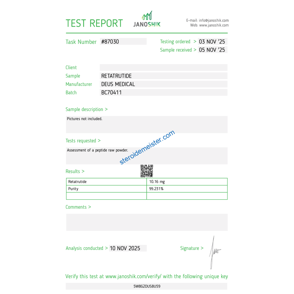 RETATRUTIDE 10mg (GLP-1, GIP & Glucagon) Deus Medical 2 RETATRUTIDE 10mg (GLP-1, GIP & Glucagon) Deus Medical – Bild 2