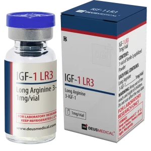 IGF-1 LR3 Long R3 IGF-1 Deus Medical – 1 mg Fläschchen langwirksames Insulin-like Growth Factor 1 zur gezielten Hypertrophie, beschleunigter Muskel-Regeneration und Fettoxidation – intramuskulär injizierbar, 4-wöchige Kur