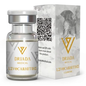 Levocarnitine 500 mg/ml L-Carnitine Driada Medical – 10 ml Fläschchen 500 mg/ml für gesteigerte Fettoxidation, verbesserte Energie-Produktion und schnellere Recovery – IM oder IV injizierbar, ideal vor Cardio oder nach intensiven Trainingseinheiten