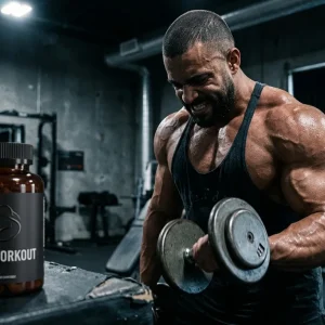 Muskelstarker Athlet im Fitnessstudio während eines Anadrol-Kur-Plans mit Oxymetholon für extreme Masse und Kraftsteigerung.