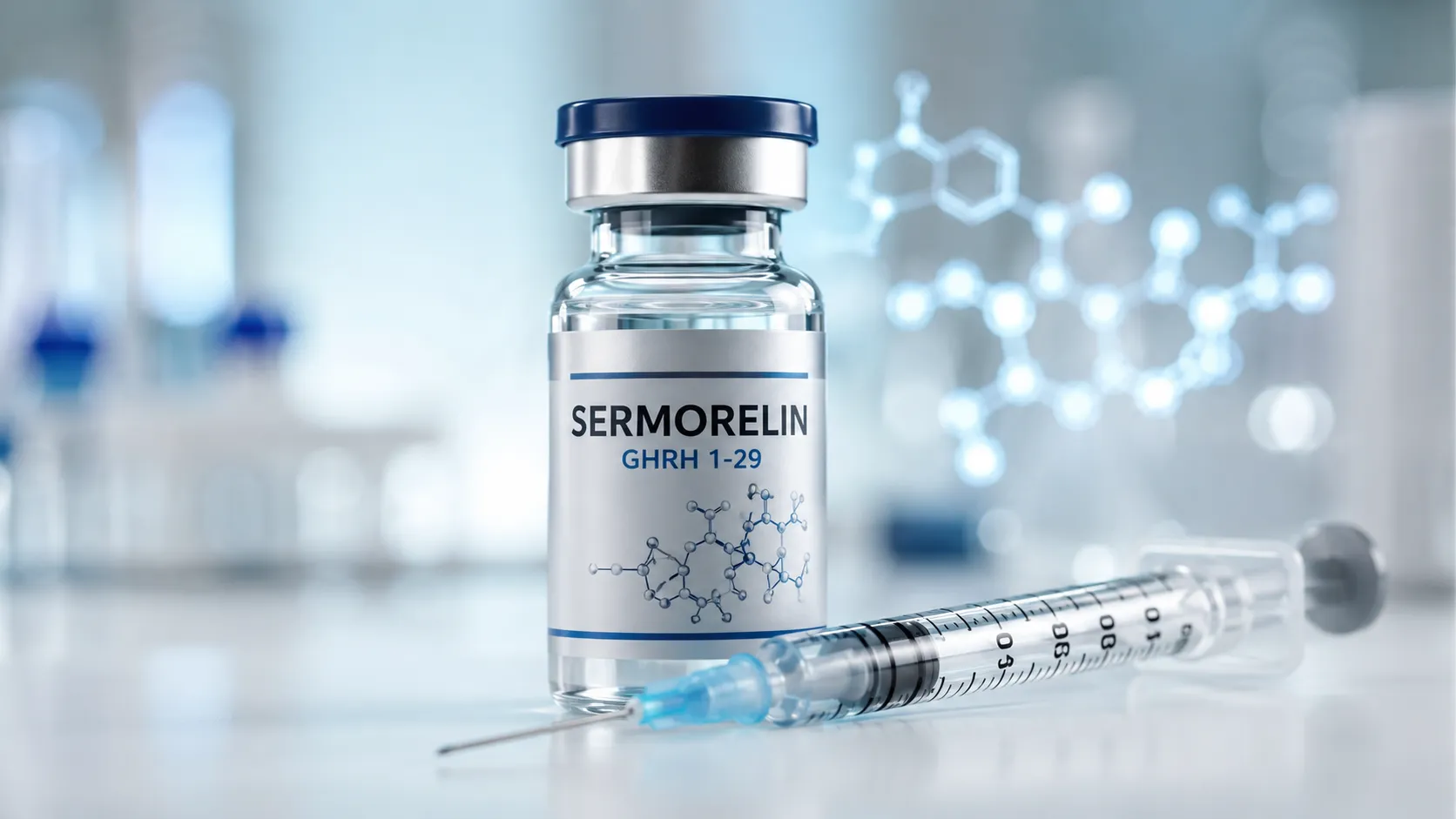 HomepageN 13 Sermorelin GHRH-Analogon Injektionsflasche - Spezifisches Peptid für Wachstumshormon-Stimulation