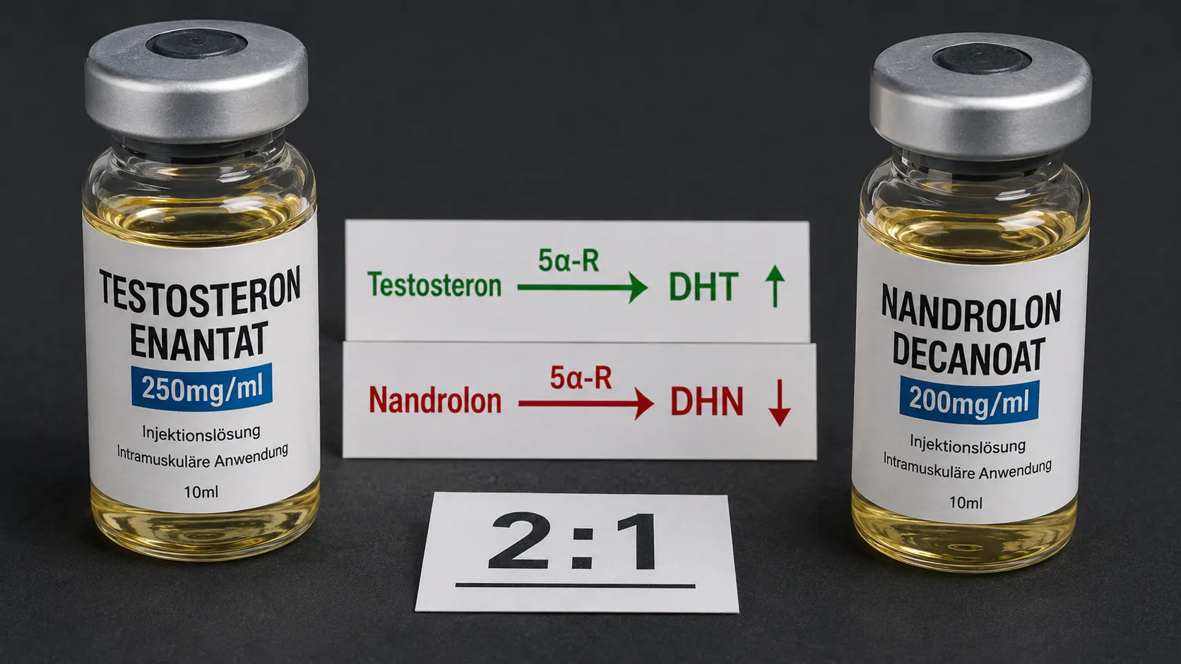 HomepageN 13 Testosteron Enantat 250 mg und Deca Durabolin 250 mg Fläschchen nebeneinander mit Spritze – Testosteron vs Deca Durabolin Vergleich