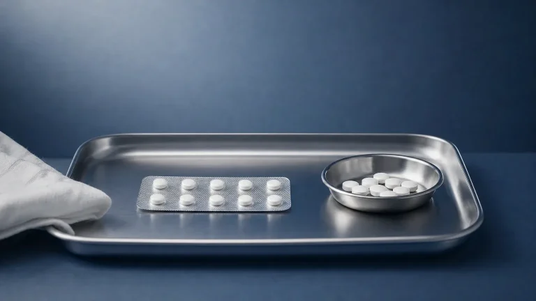 Tablettenblister links und Tabletten in einer Stahlschale rechts – Anadrol vs. Dianabol im Vergleich
