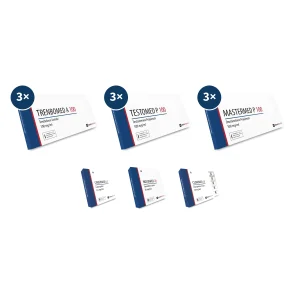 Testosteron + Trenbolon + Masteron Kur Plan mit Trenbomed A 100, Testomed P 100 und Mastermed P 100 Ampullen, Cabermed 0.5, Nolvamed 20 und Clomimed 50 – 8-wöchiger Wettkampf-Definitions-Stack für Fortgeschrittene.