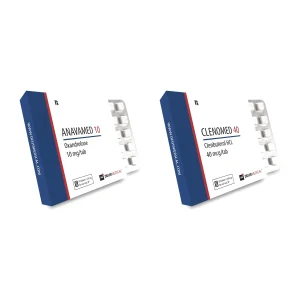 Anavar + Clenbuterol Kur für Frauen mit einer Packung Anavamed 10 Oxandrolon-Tabletten und einer Packung Clenomed 40 Clenbuterol-Tabletten – 6-wöchige orale Kur für Fettabbau und Straffung.