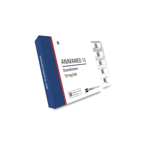 Anavar Kur für Frauen Einsteiger Kur – eine Packung Anavamed 10 Oxandrolon Tabletten von Deus Medical für einen 6-wöchigen oralen Zyklus zur Körperstraffung und Definition.