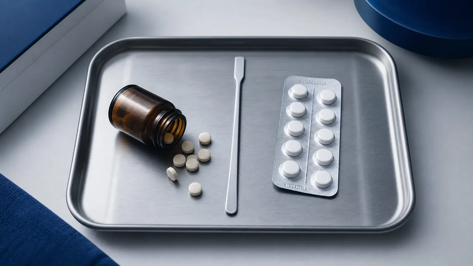 Alte Braunglasdose mit Tabletten neben modernem Blisterstreifen – Old-School-Methandienon vs. modernes Dianabol